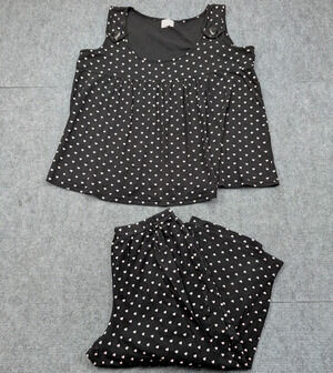 Vintage Pajama Set Womens Medium Y2K Babydoll Cotton Heart 90s Coquette